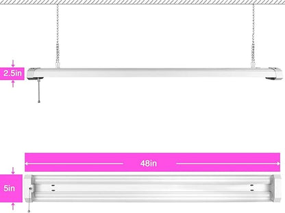 ANTLUX 4ft LED Grow Lights 50W Full Spectrum Integrated Growing Lamp Fixtures for Greenhouse Hydroponic Indoor Plant Seedling Veg and Flower, Plug in, ONOff Pull Chain Included