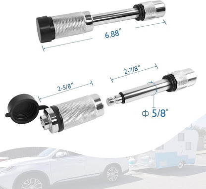 Trailer Hitch Lock, Hitch Receiver Pin Lock Fits Class III IV & 2" Receiver with 5/8" Locking Hitch Pins, Weatherproof Anti-Theft Lockable Pin with Dust to Tow Truck, Boat, Traile, RV, Car