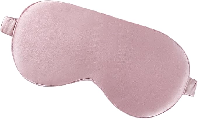 Silk Eye Mask Sleep Embroidered Mulberry Silk Eye Mask Soft Comfort Eye Shade Cover Pressure Relief Night Sleep Eye Mask with Adjustable Strap-Dark Green
