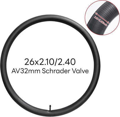 29x2.125/2.40 Heavy Duty Bike Tube - Replacement Bicycle Tube (Single) Reliable 26 x 2.10-2.40 Bike Inner Tube AV32mm Schrader Valve for Various Cycling Scenarios