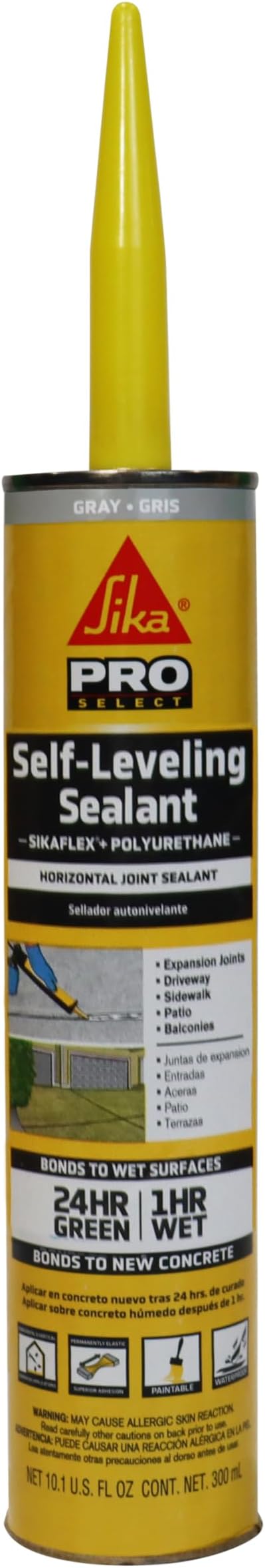 Sikaflex Self Leveling Sealant, Gray, polyurethane with an accelerated curing capacity for sealing horizontal expansion joints in concrete, 10.1 fl. oz Cartridge