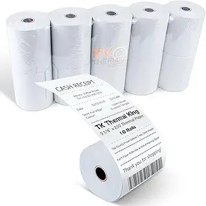 (10 Rolls) 3 18" x 230' Thermal Paper, Premium Quality POS Receipt Paper for Retail Business Cash Register, Fits Most Credit Card Terminal Point Of Sale
