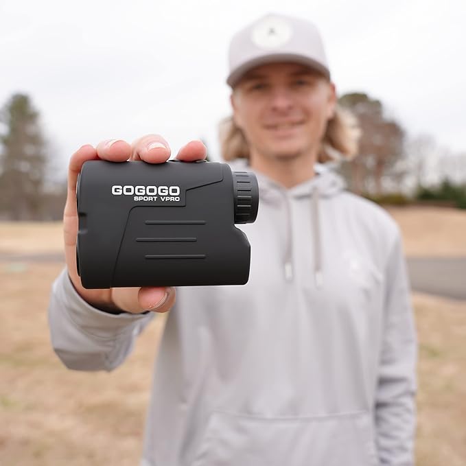 Gogogo Sport Vpro GS03 Laser GolfHunting Rangefinder, 10001200 Yards Laser Range Finder with 6X Magnification Ultra-Clear View, Lightweight, Slope, Pin-Seeker  Flag-Lock  Vibration