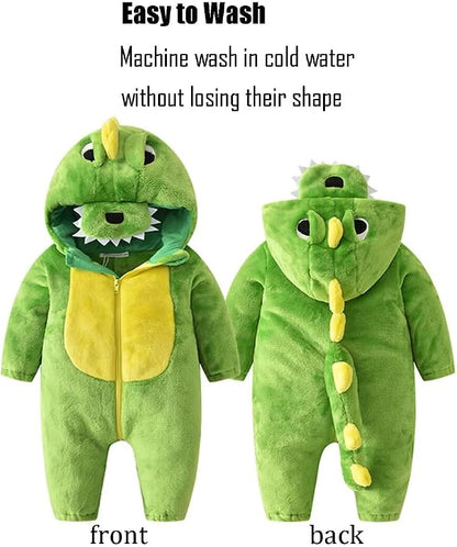 QIAONIUNIU Halloween Baby Green Dinosaur Costumes Toddler Outfit Infants Cosplay Romper 1-60 Months