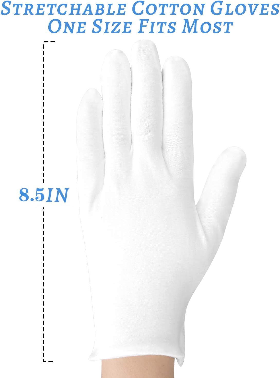 30 Pcs White Cotton Gloves for Dry Hands Moisturizing Eczema Overnight