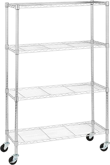 3-Inch Replacement Casters for Wire Shelving - Heavy Duty 1/4-20 Threaded Wheels (Set of 4) with Locking Brakes