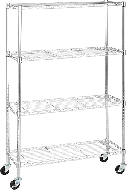 3-Inch Replacement Casters for Wire Shelving - Heavy Duty 1/4-20 Threaded Wheels (Set of 4) with Locking Brakes