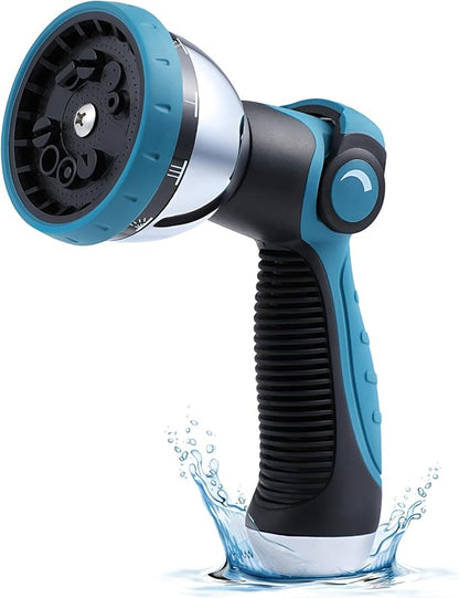 Garden Hose Sprayer Nozzle - Water Hose Nozzle with 10 Adjustable Spray Patterns Heavy Duty, Thumb Control On Off Valve, High Pressure Hose Sprayer Nozzle for Garden Hose Outdoor