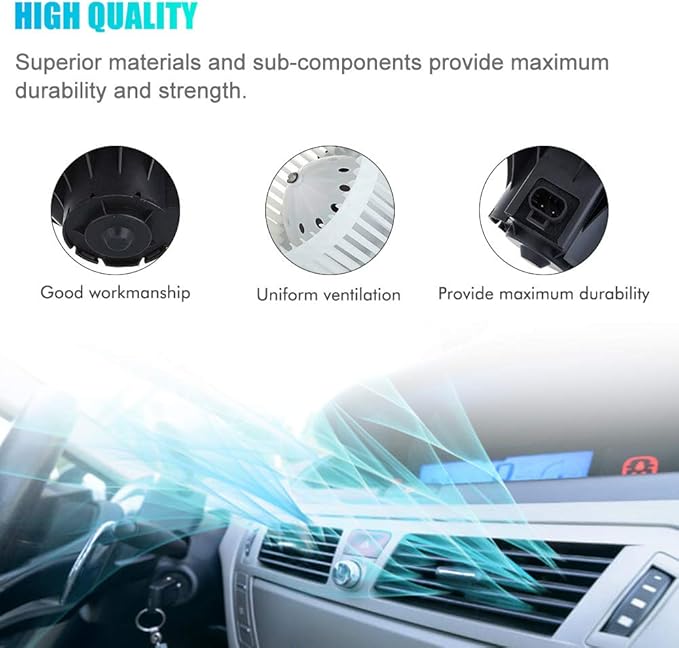 AC Heater Blower Motor Replacement for Cadillac Escalade, Chevy Silverado 1500 2500 3500 Tahoe, GMC Sierra 1500 2500 3500 Yukon Replaces  700089, 1581647, 15-81647,89019321