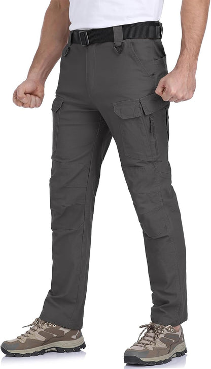 Men's Flex Tactical Pants Cotton Stretch Work Cargo Pants Lightweight EDC Outdoor Hiking Trousers