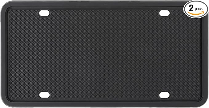 Silicone License Plate Frames Black,Car License Plate Frame, Universal US Car Black License Plate Holders Brackets Rust-Proof, Rattle-Proof, Weather-Proof Car Accessories(Black)