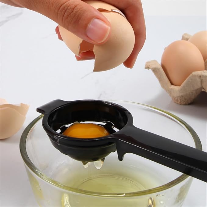 DIY Egg Yolk White Separator Divider Kitchen Cooking Egg Tools Filter Egg Separator Kitchen Gadgets Cooking Gadgets Hot(Black)