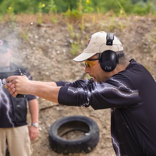 Pro For Sho 34dB NRR Hearing Protection Ear Muffs - Highest NRR in Compact Design, Ear Protection for Shooting, Mowing, Work