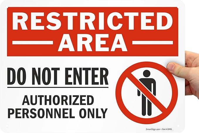 SmartSign 10 x 14 inch "Restricted Area - Do Not Enter, Authorized Personnel Only" OSHA Metal Sign, 40 mil Laminated Rustproof Aluminum, Red, Black and White, Made in USA