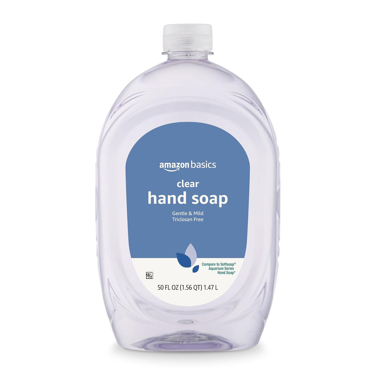 Basics Gentle & Mild Clear Liquid Hand Soap Refill, Triclosan-Free, Dermatologist-Tested, 50 Fl Oz, 2-Pack (Previously Solimo)