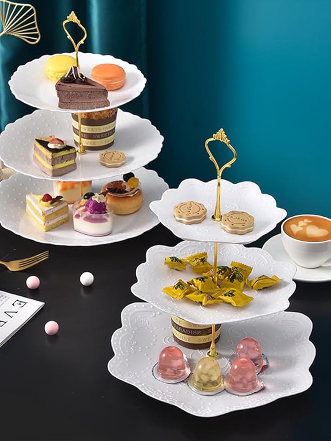 3 Tier Cupcake Stand, Plastic Dessert Stands, Cup Cake Stand Tower with Tiered Serving Tray, Dessert Tower Tray for Party Wedding Home Decor(#3)