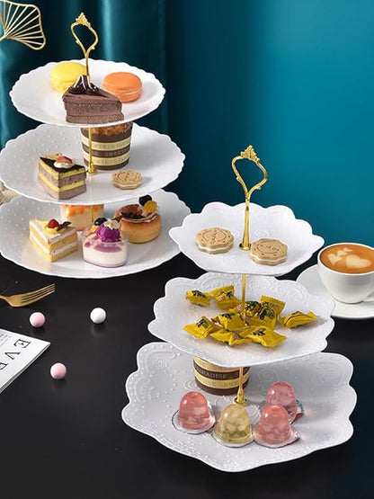 3 Tier Cupcake Stand, Plastic Dessert Stands, Cup Cake Stand Tower with Tiered Serving Tray, Dessert Tower Tray for Party Wedding Home Decor(#3)