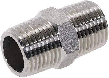 Beduan 12" Male to 12"Male NPT Hex Nipple Stainless Steel Pipe Fitting (Pack of 2)