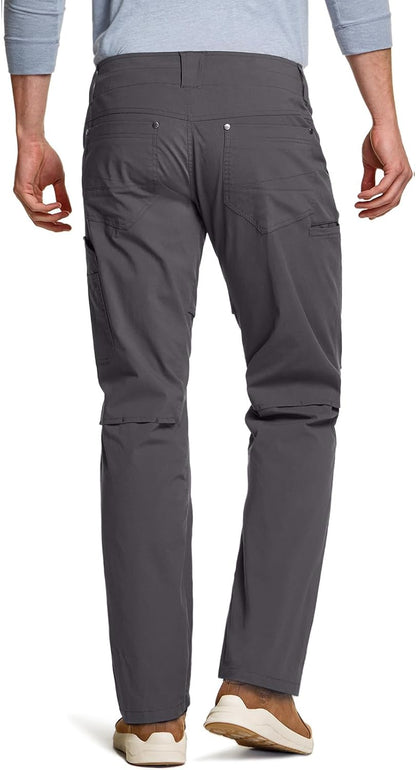 CQR Men's Vent Stretch Pants, Quick Dry Lightweight Casual Cargo Pants, Water Resistant Straight-Fit Utility Work Pants