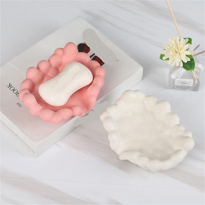 Ceramic Bubble Soap Box Drain Household Bathroom Soap Box Hotel Soap Rack(A)