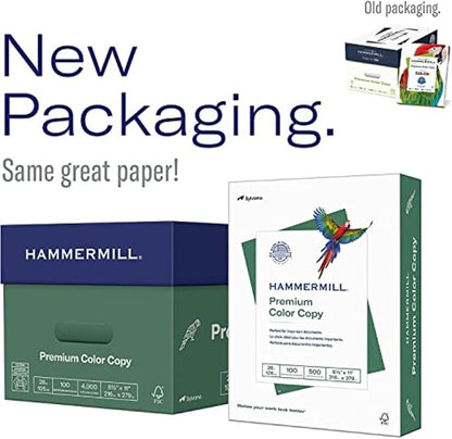 Hammermill Printer Paper, Premium Color 28 lb Copy Paper, 8.5 x 11-1 Ream (500 Sheets) - 100 Bright, Made in the USA, 102467