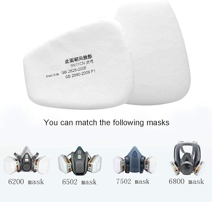 Respirator Filter Replacement Dustproof Filter Cotton Compatible with 620075026800 Respirators (10 PCS)