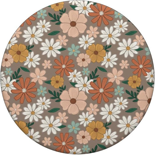 Minimal Summer Flowers Boho Floral Bloom Cute Aesthetic PopSockets Adhesive PopGrip