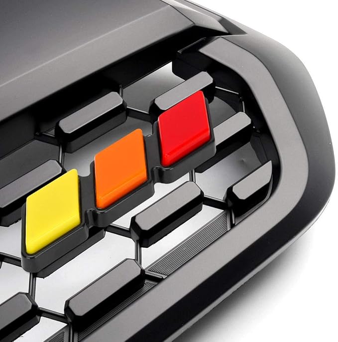 Tri-Color Front Grille Badge Emblem for Tacoma 4 Runner Tundra Sequoia Rav4 Highlander(YellowOrangeRed