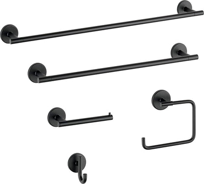 Delta Trinsic (1-Pack) Hand Towel Holder Matte Black Towel Racks for Bathroom Wall Square Towel Ring Holder for Bath Towel Hanger for Kitchen, Bathroom Accessories 759460-BL