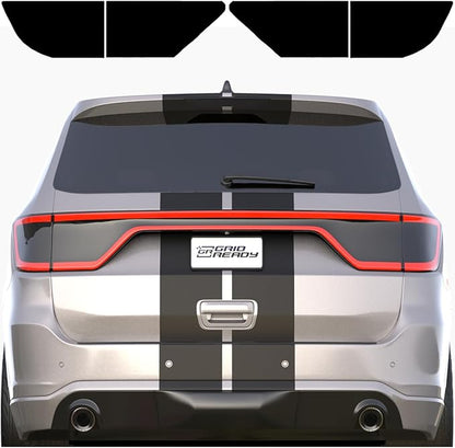 Fits 2014-2024 Dodge Durango Tail Light Tint Kit. Dark black smoke vinyl taillight overlay accessories.
