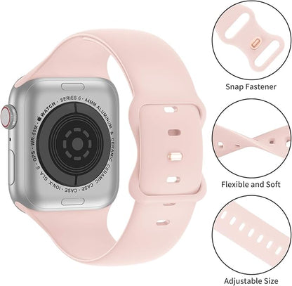 Bandiction Compatible with Apple Watch Series 3 38mm Series 5 40mm iWatch Bands 38mm 40mm 41mm, Soft Silicone Sport Replacement Strap Compatible for iWatch SE Series 10 9 8 7 6 5 4 3 2 1 Ultra