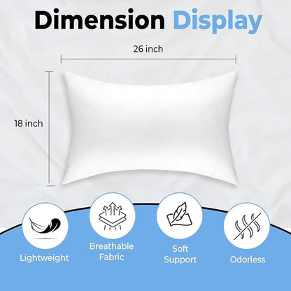 Queen Size Bed Pillows - Set of 2, Medium Density, Soft and Supportive for Back, Side, and Stomach Sleepers (Queen (Pack of 2)) (White, Pack of 2)