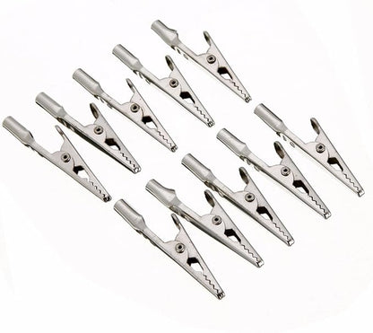 6 Pcs/Lot 51mm Length Crocodile Clips Stainless Steel Screw Probe Fixing Test Alligator Clips Crocodile Clamps