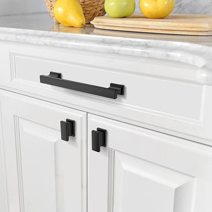 Asidrama 10 Pack 5 Inch(128mm) Matte Black Kitchen Cabinet Handles, Cabinet Pulls Kitchen Cabinet Hardware for Cupboard Drawer Pulls