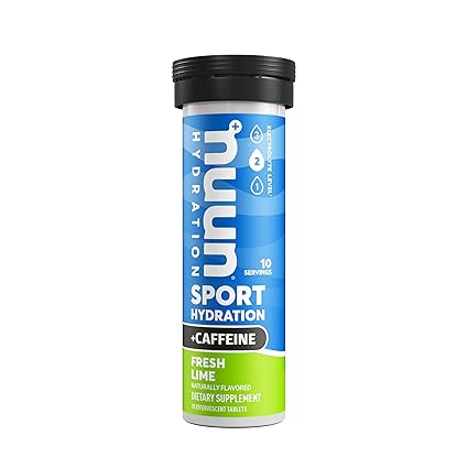 Nuun Sport  Caffeine: Electrolyte Tablets, Fresh Lime, 1 Tube (10 servings)