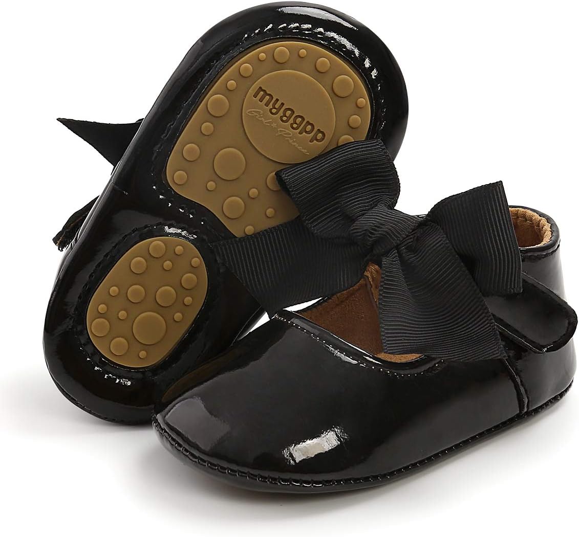 These adorable baby girl shoes are super soft and comfortable, with an adjustable closure to stay on little feet. Perfect for any occasion.