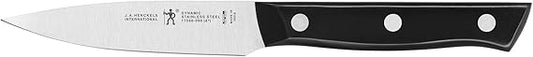 HENCKELS Dynamic Razor-Sharp 4-inch Paring Knife, German Engineered Informed by 100 Years of Mastery, BlackStainless Steel