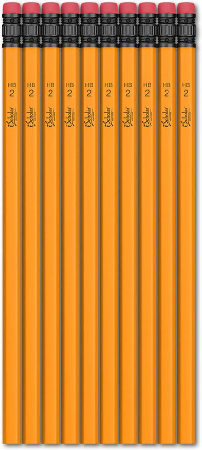 iScholar No. 2 Yellow Pencils with Erasers, 1 pack of 10 Pencils, Yellow (33310)