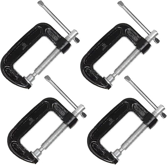 2 Inch C-Clamp Set, Heavy Duty Steel C Clamp Industrial Strength C Clamps for Woodworking, Welding, and Building (4Pcs)