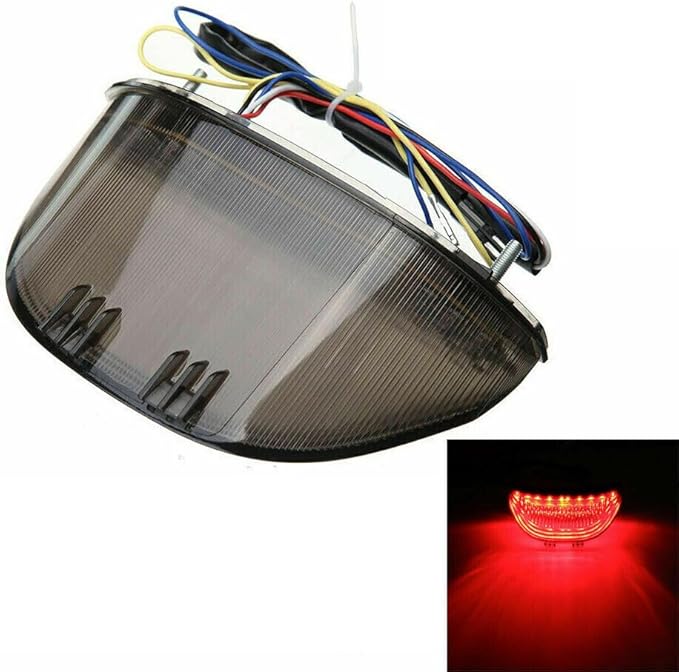 Smoked ATV LED Taillight 12V Motorcycle Brake Light with LED Turn Signals Compatible with 2003-2006 Honda CBR600RR 2004-2007 CBR1000RR