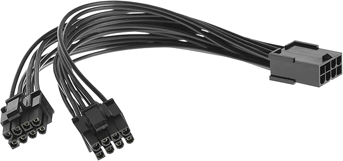 8 Pin PCIe GPU Power Cable Adapter - Female to Dual 8 Pin (62) Male GPU Extension Cable