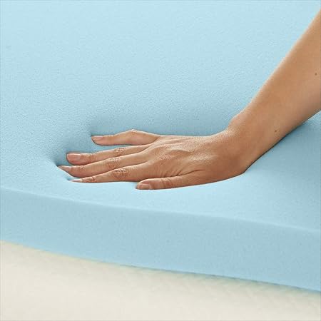 Basics Twin Mattress Topper, Cooling Gel-Infused, CertiPUR-US Certified, 2 Inches, Blue