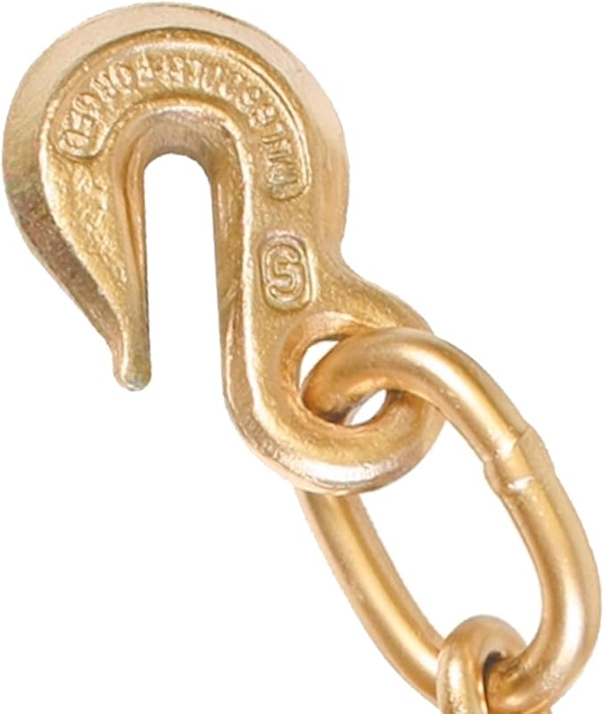 VULCAN Tow Chain with 15 Inch Forged J Hook and T Hook - Grade 70 Chain - 10 Foot - 4,700 Pound Safe Working Load
