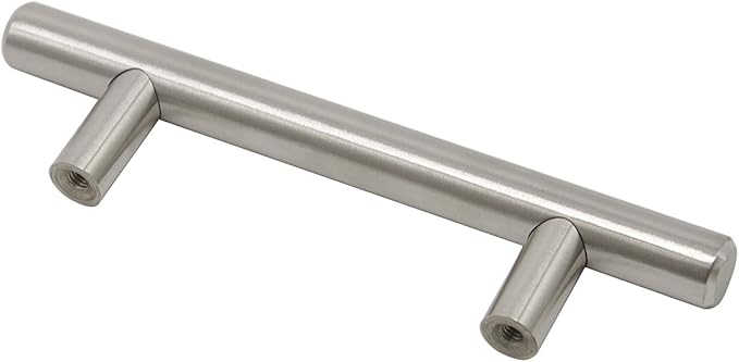 Gobrico 6 Pack T bar Kitchen Cabinet Drawer Handles and Pulls in Brushed Nickel Stainless Steel Dresser Kitchen Knobs Hole Centers 3Inch76mm Total Length 5Inch128mm