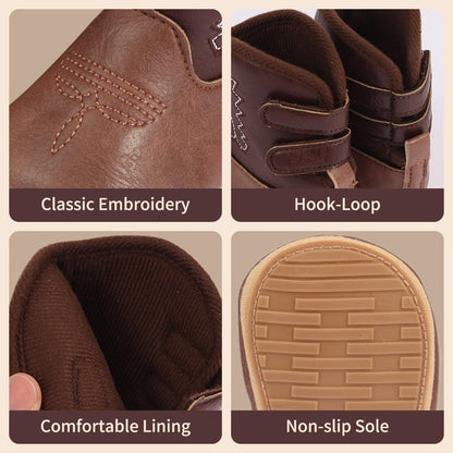 Baby Cowboy Boots Western Boots Toddler Cowboy Bootie Soft Sole Non-Slip Crib Shoes for Infant Boys Girls0-18 Months