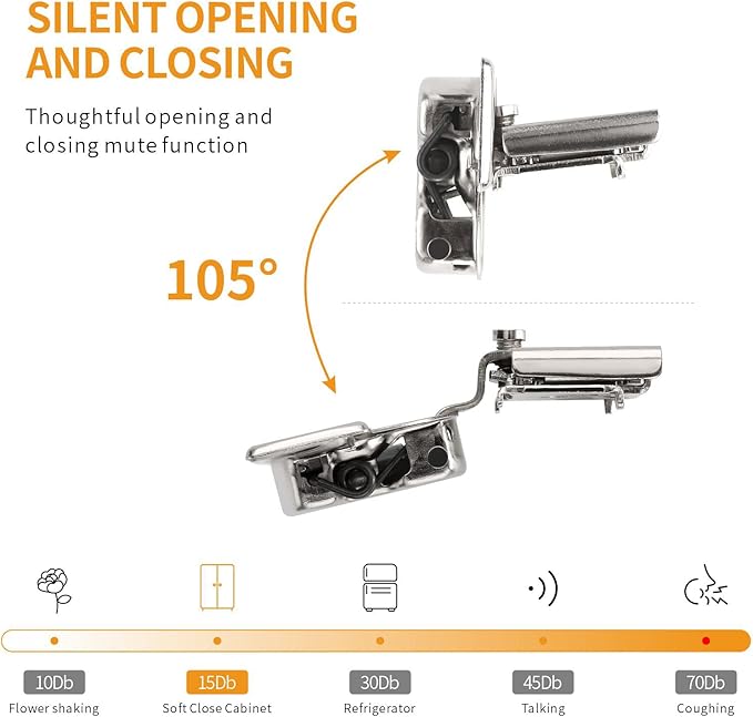2 Pack 1-14" 4D Overlay Soft Close Concealed Hinges for Face Frame Door, Control Closing Speed, Smooth Slow Self Close Hinges, Satin Nickel, 105 Open Angle Stainless Steel Cabinet Hinges