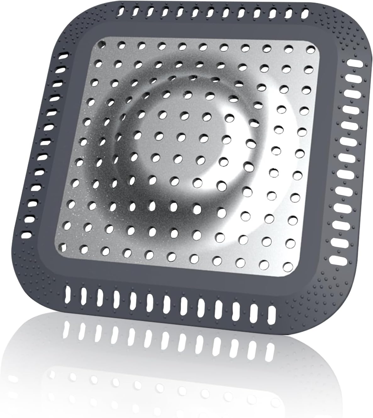 Shower Drain Hair Catcher, Premium Shower Drain Cover, Easy to Clean for Bathtub, Bathroom, Kitchen - Stainless Steel and Silicone