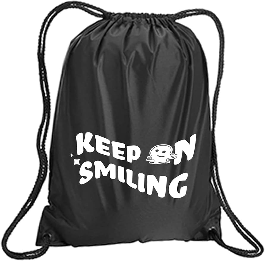 zerogravitee Keep On Smiling Cinch Pack in Black - Small 14x18
