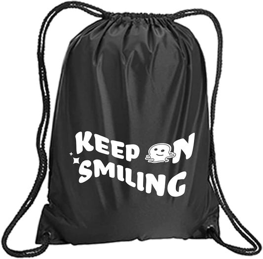 zerogravitee Keep On Smiling Cinch Pack in Black - Small 14x18