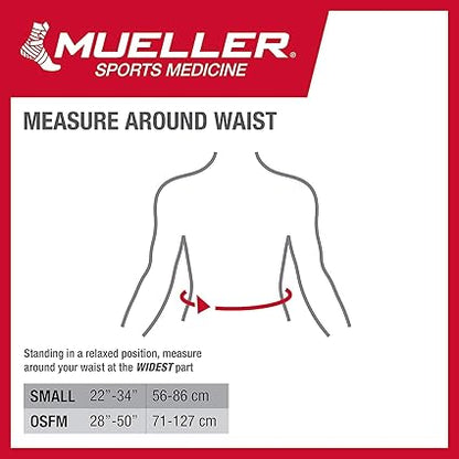 MUELLER Sports Medicine Adjustable Back Brace, Back Pain Relief Support for Men and Women, Ideal for Upper and Lower Back Pain, Sciatica, Scoliosis, Black